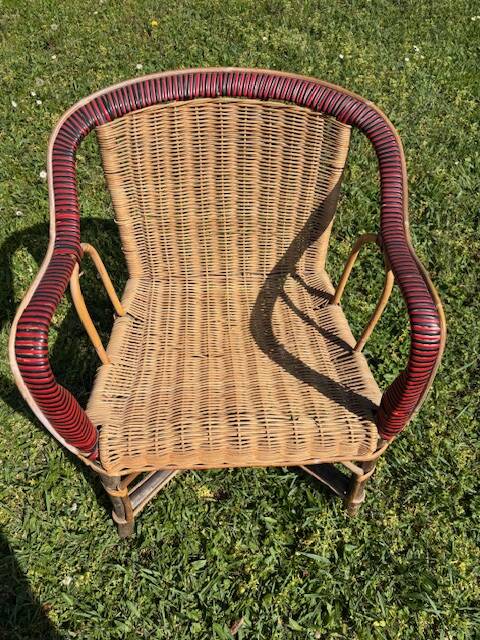 Vintage wicker armchair 1960