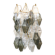 Transparent and fume’ “poliedri” murano glass wall sconce