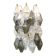 Transparent and fume’ “poliedri” murano glass wall sconce