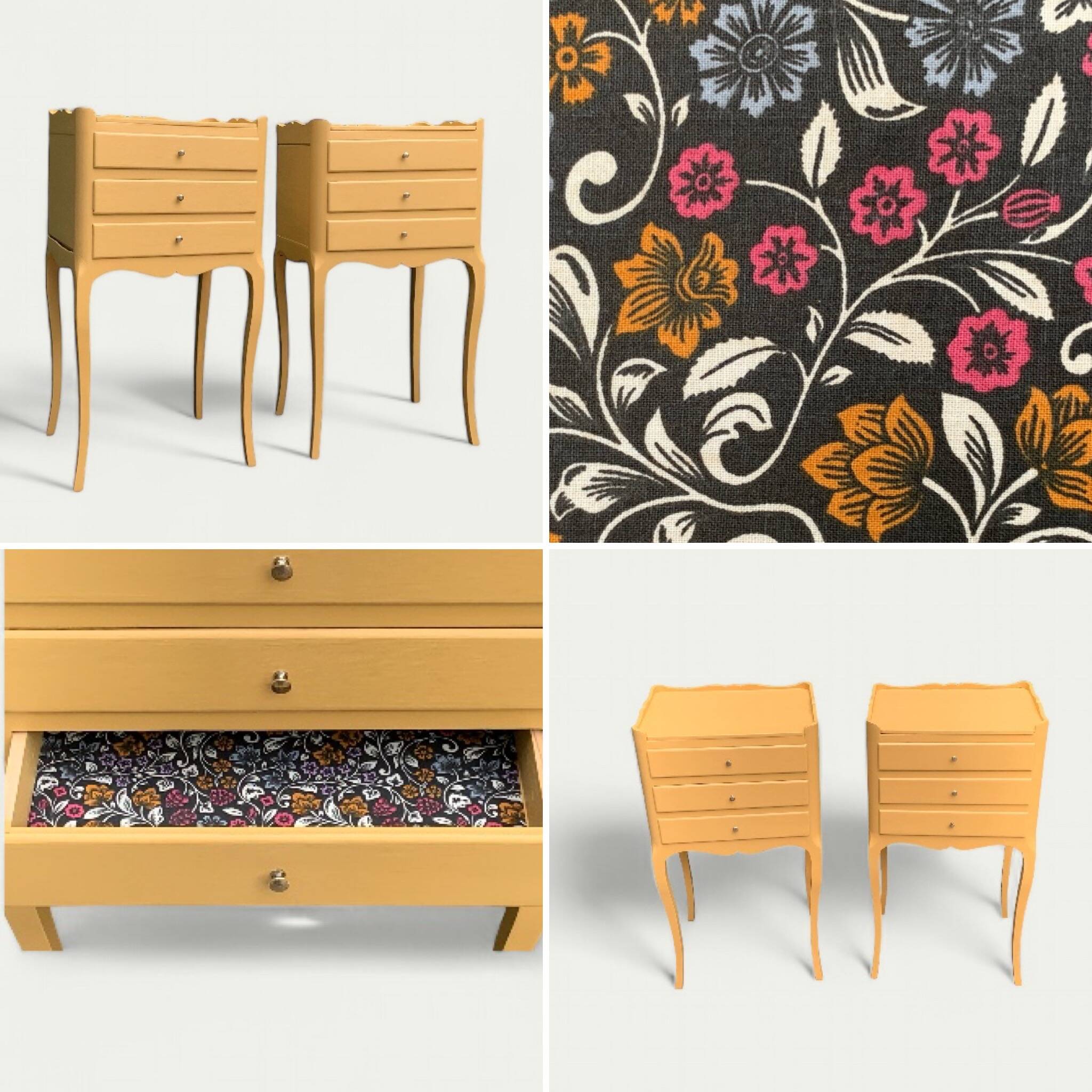 Pair of vintage Louis XV style bedside tables