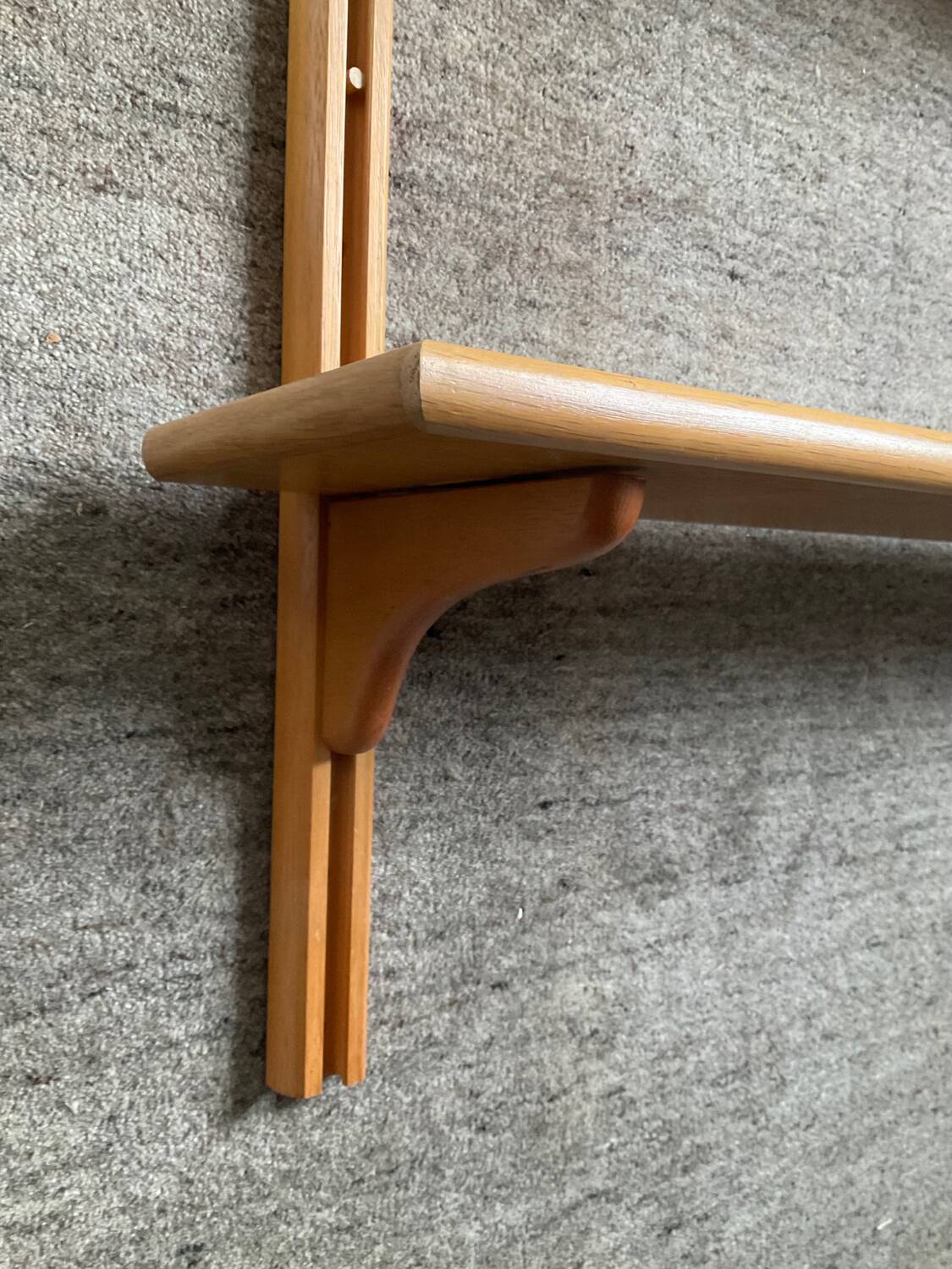 Vintage beech wall shelf