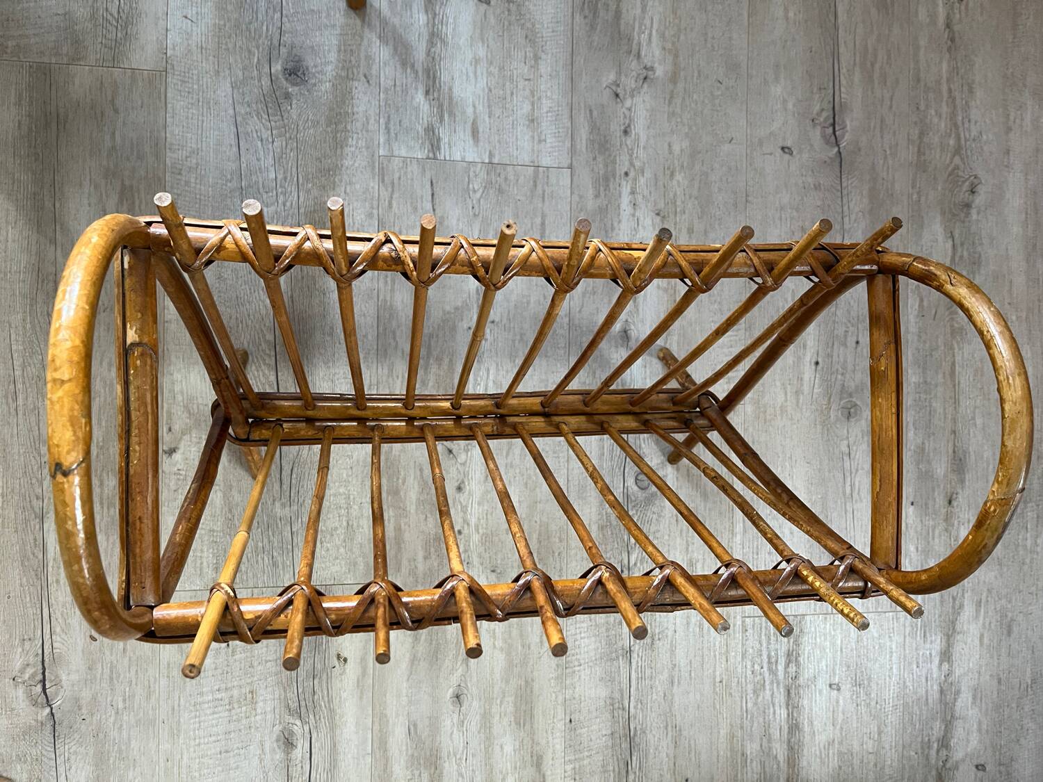 Rattan wicker magazine rack