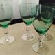 4 Water glasses or large wine glasses in green glass