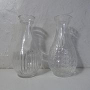 2 vases en verre moulé vintage années 50