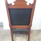 Spain truncated chair solid wood scuplté and leather