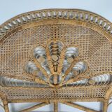 Rattan headboard decoration peacock tail