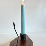 Brutalist olive wood candle holder vintage