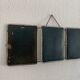 Miroir vintage 1950 triptyque barbier biseauté canard - 24 x 58 cm