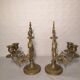 Pair of piano candlesticks in golden bronze 19th century