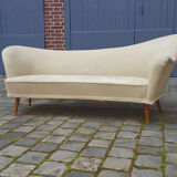 Sofa chaise sculptural Arc asymmetrical Swedish 50s/60s