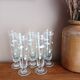 Set of 5 floral champagne glasses