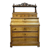 Commode, secrétaire à gradin époque Louis Philippe en bois clair vers 1830