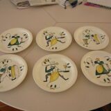 6 Assorted Stavanger Flint Norway plates 1950-60 Scandinavian.