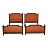 Pair of walnut beds from the early 20th century