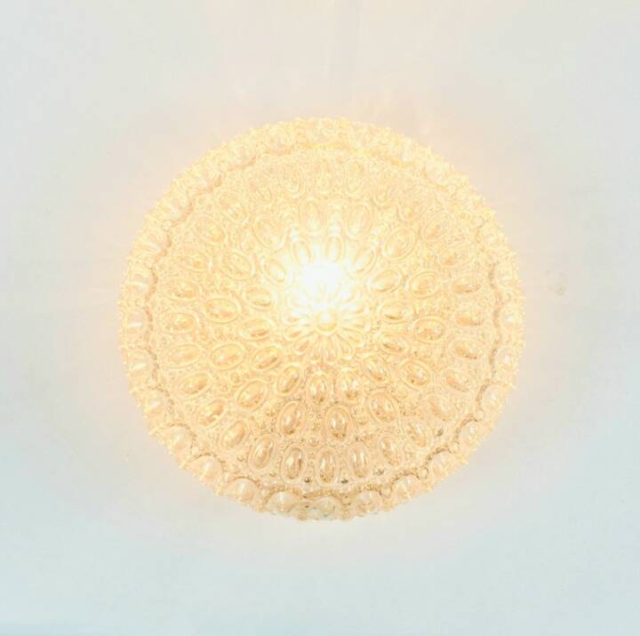 Large Amber Bubble Glass Ceiling Ceiling Light - H.Tynell, Limburg, 1960s