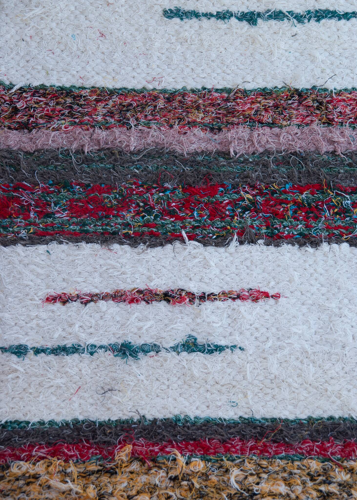 Handmade recycled cotton rug - Double thickness Multicolor