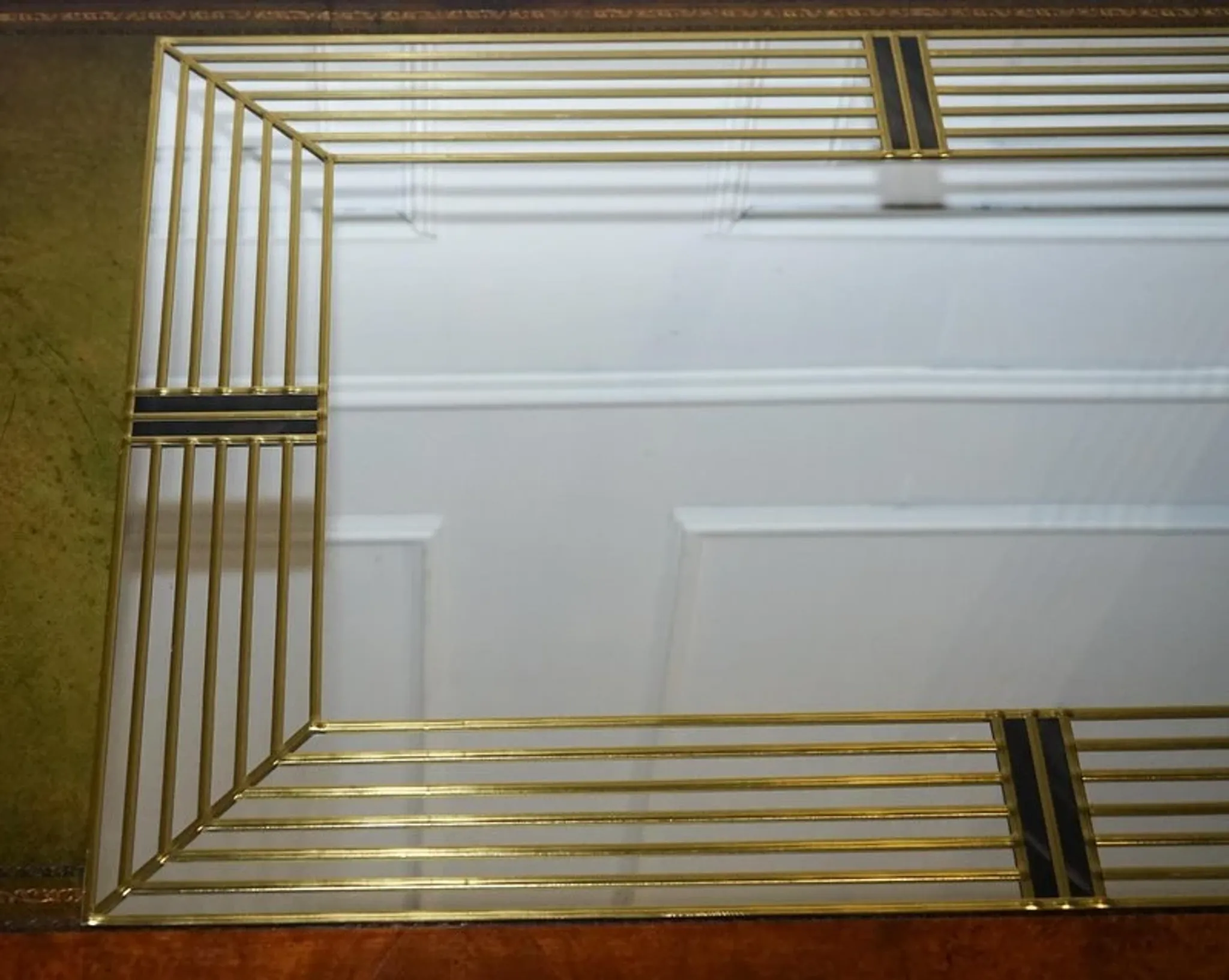 Handmade Gold Art Deco Style Wall Mirror by Lawson Glassworks
