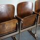Vintage 4-seater cinema bench in metal and wood, Netherlands, 1930s
