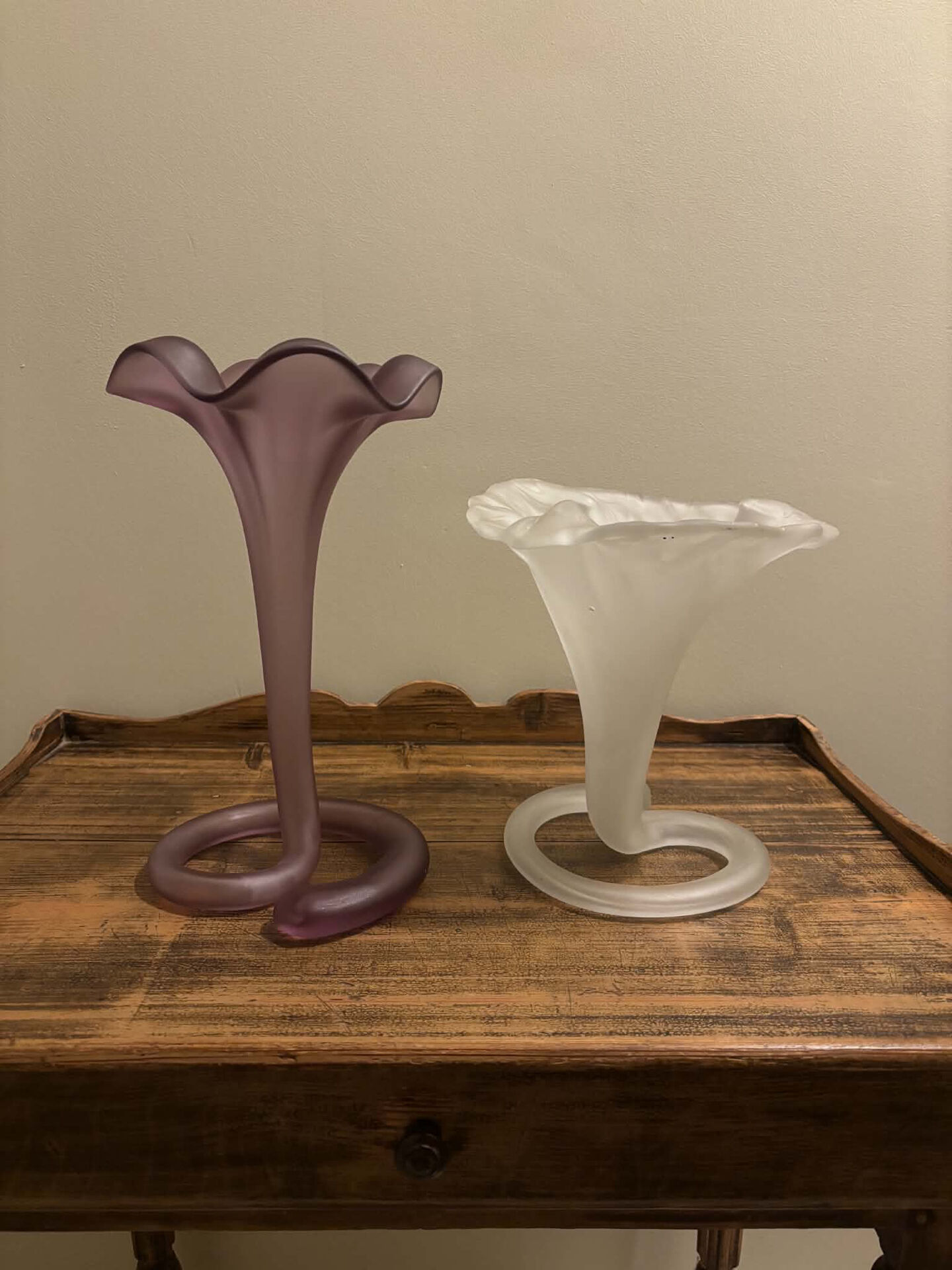 2 "Lily" Stiver Vases