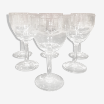 Ensemble de 6 verres à eau en cristal taillé