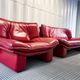 Nicoletti Salotti Italian Designer - Armchair and sofa set 2 places in red leather
