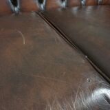 Chesterfield sofa in cowhide, 4 seats