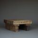 Small Brutalist Pine Coffee Table, 1970s