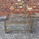 Vintage chrome and gold Hollywood regency coffee table