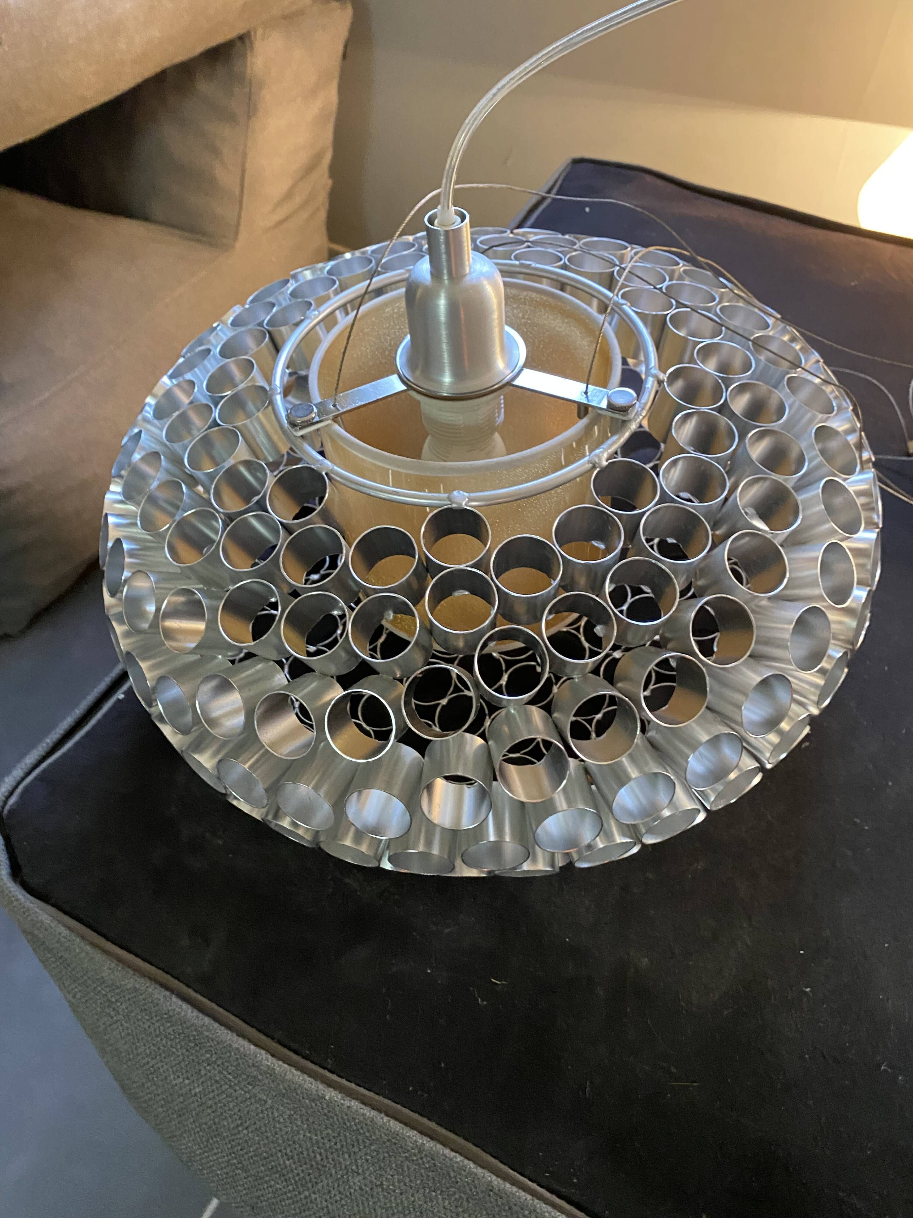 Suspension lamp aluminium Foscarini style vintage space age vintage 1980