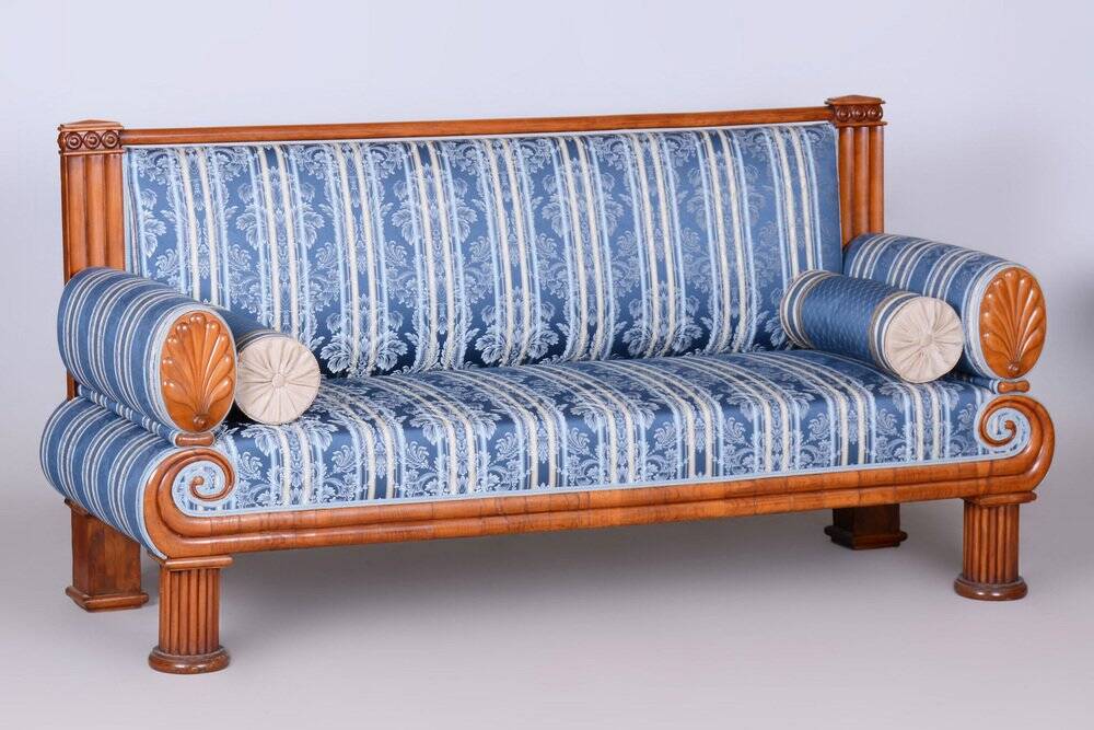 Biedermeier Museum Prague Sofa in Cherry Wood, Czech, 1820s