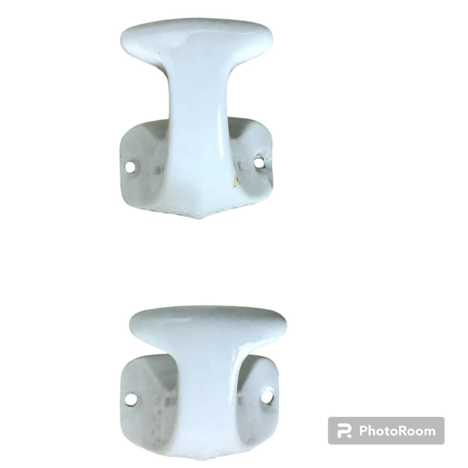 2 Limoges porcelain coat hooks