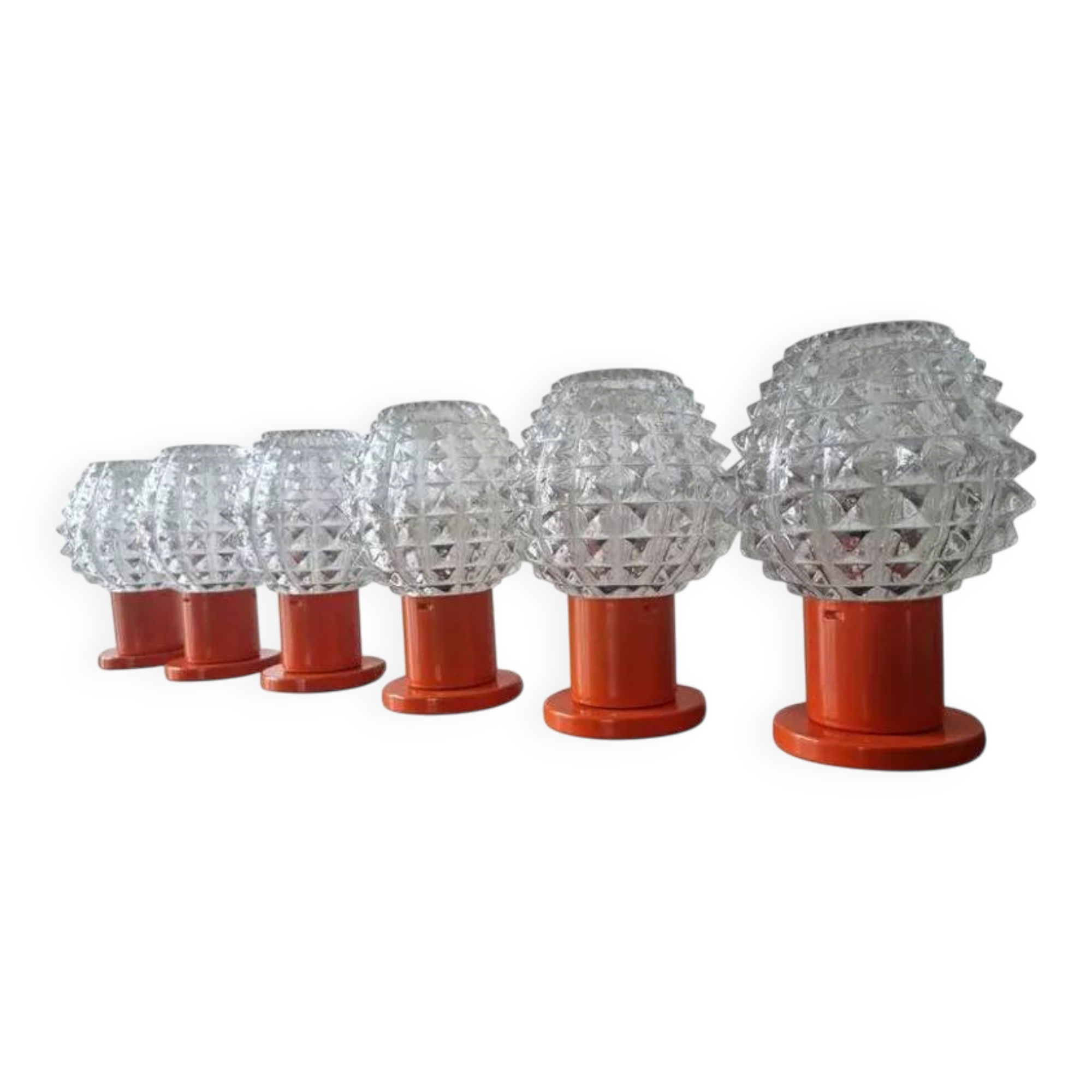 Set of Six Table Midcentury Table Lamps, Kamenicky Senov, 1970s