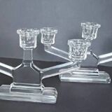 Pair of crystal candlesticks