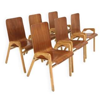 Set of 6 teak chairs, Axel Larsson, Svängsta Stilmöbler, Bodafors Sweden 1940