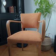 Fauteuil bridge velours jaune