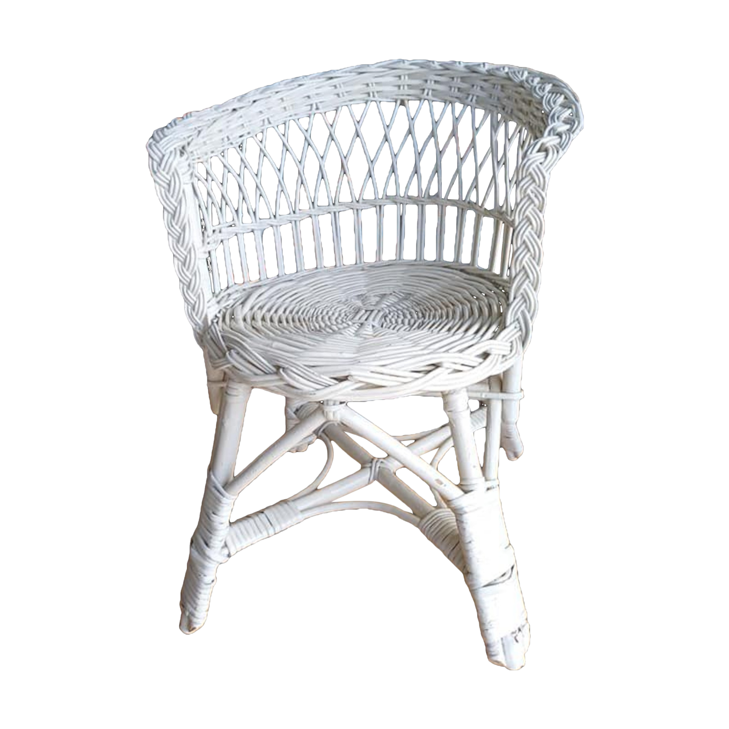 Vintage rattan children's armchair