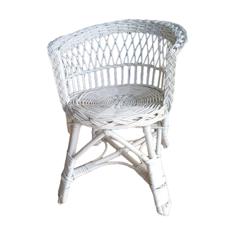 Vintage rattan children's armchair