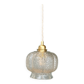 Suspension globe vintage en verre transparent