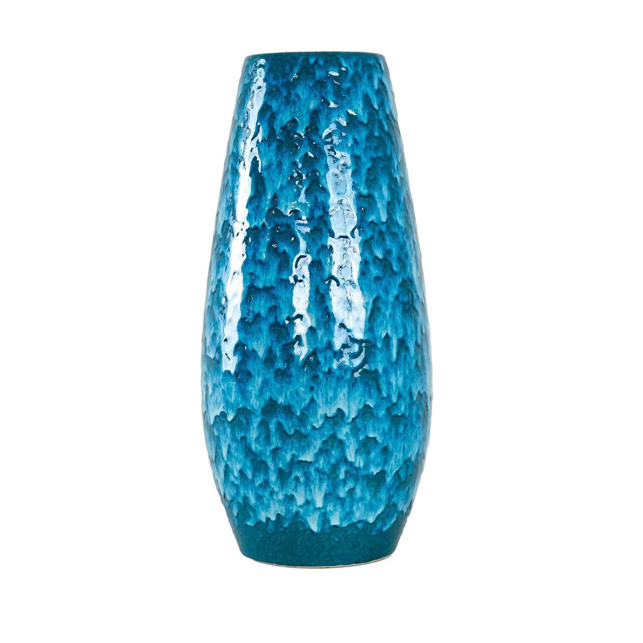Blue ceramic vase, German design, 1960s, made in Germany