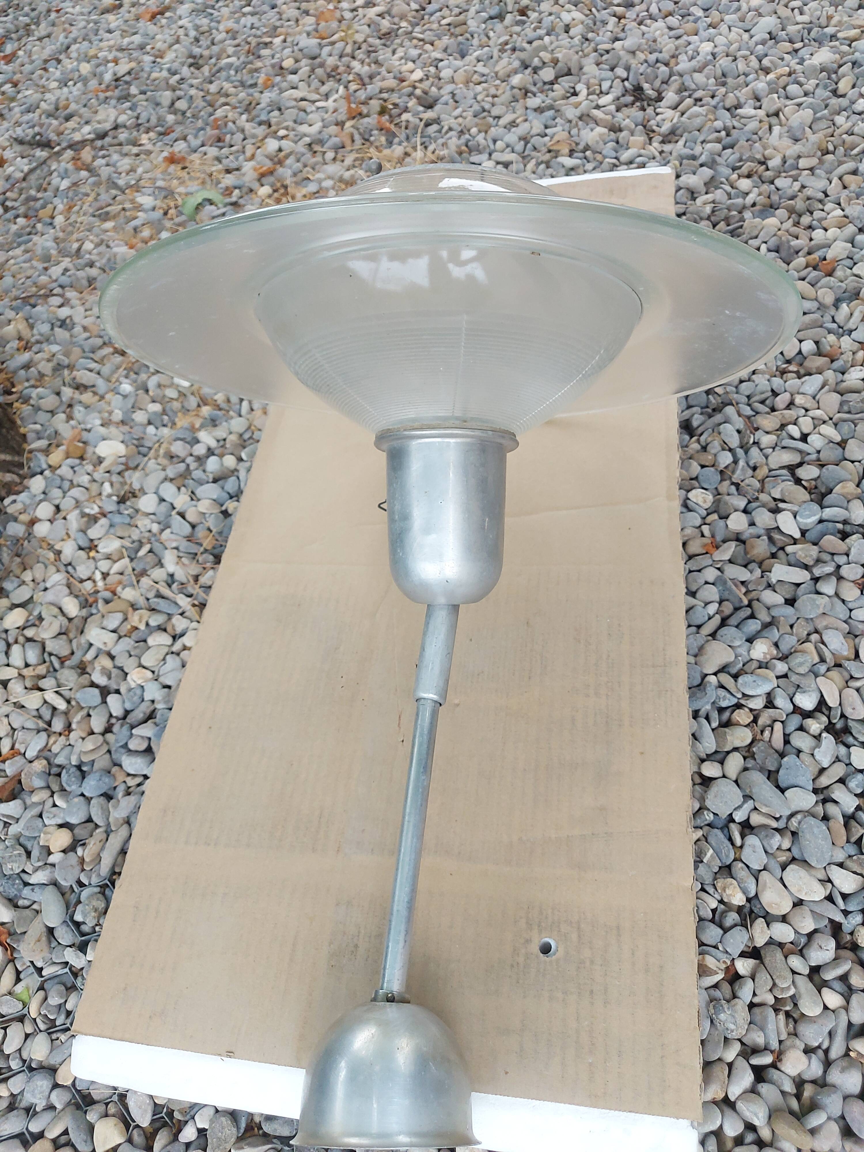 Holophane art deco glass pendant light