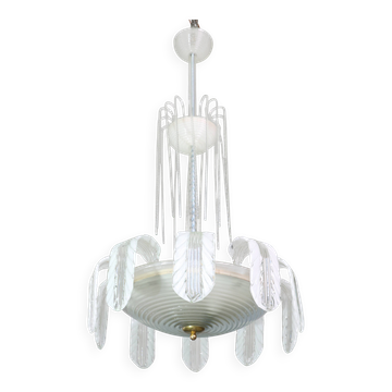 Museal Art Decò Ercole Barovier Murano Glass Chandelier, 1930
