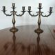 Pair of antique gilded brass candlesticks