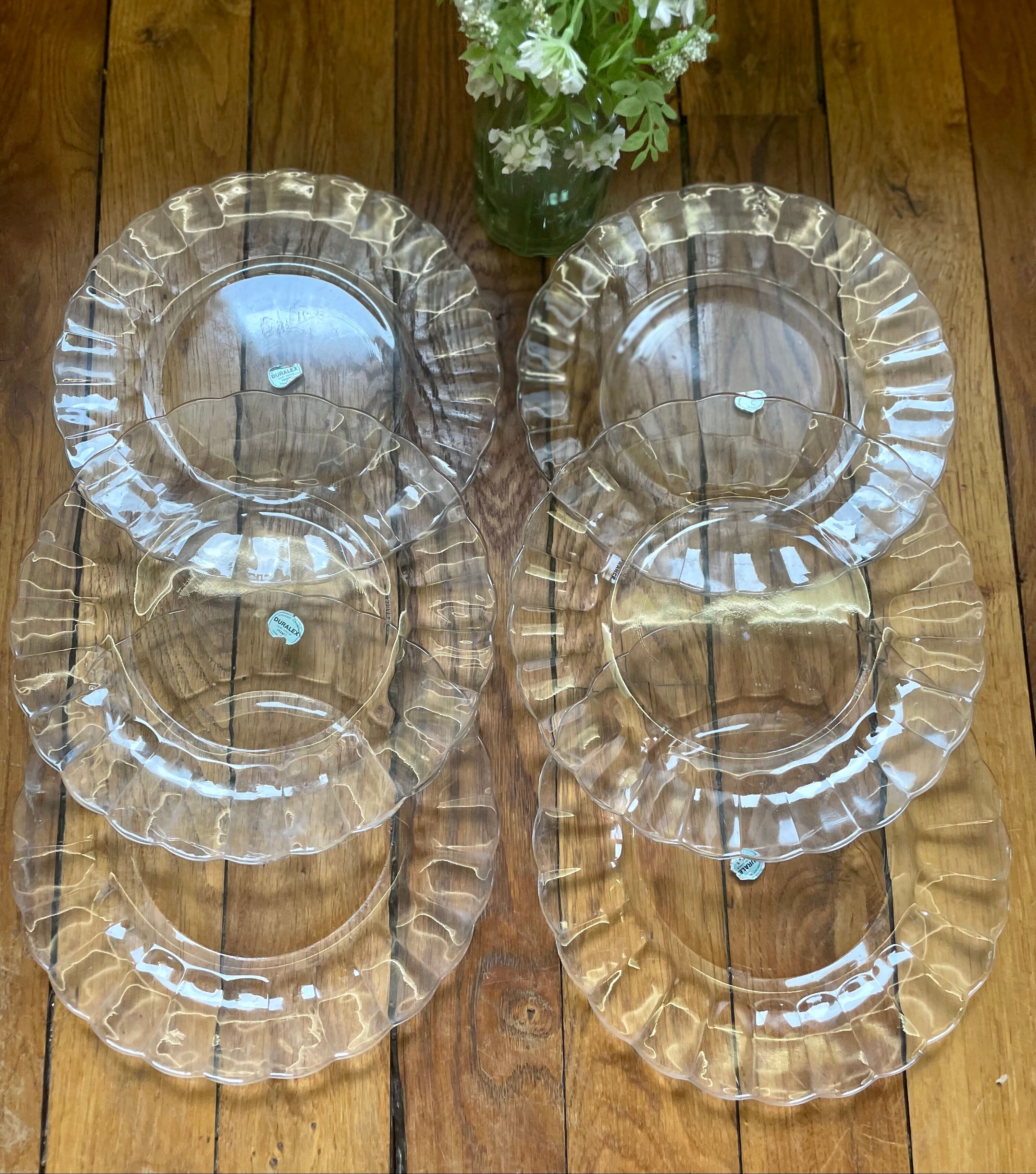 Set of 6 flat plates Duralex Marguerite Vintage