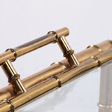 Bar trolley made of metal with bamboo motif with removable tray, 1970s