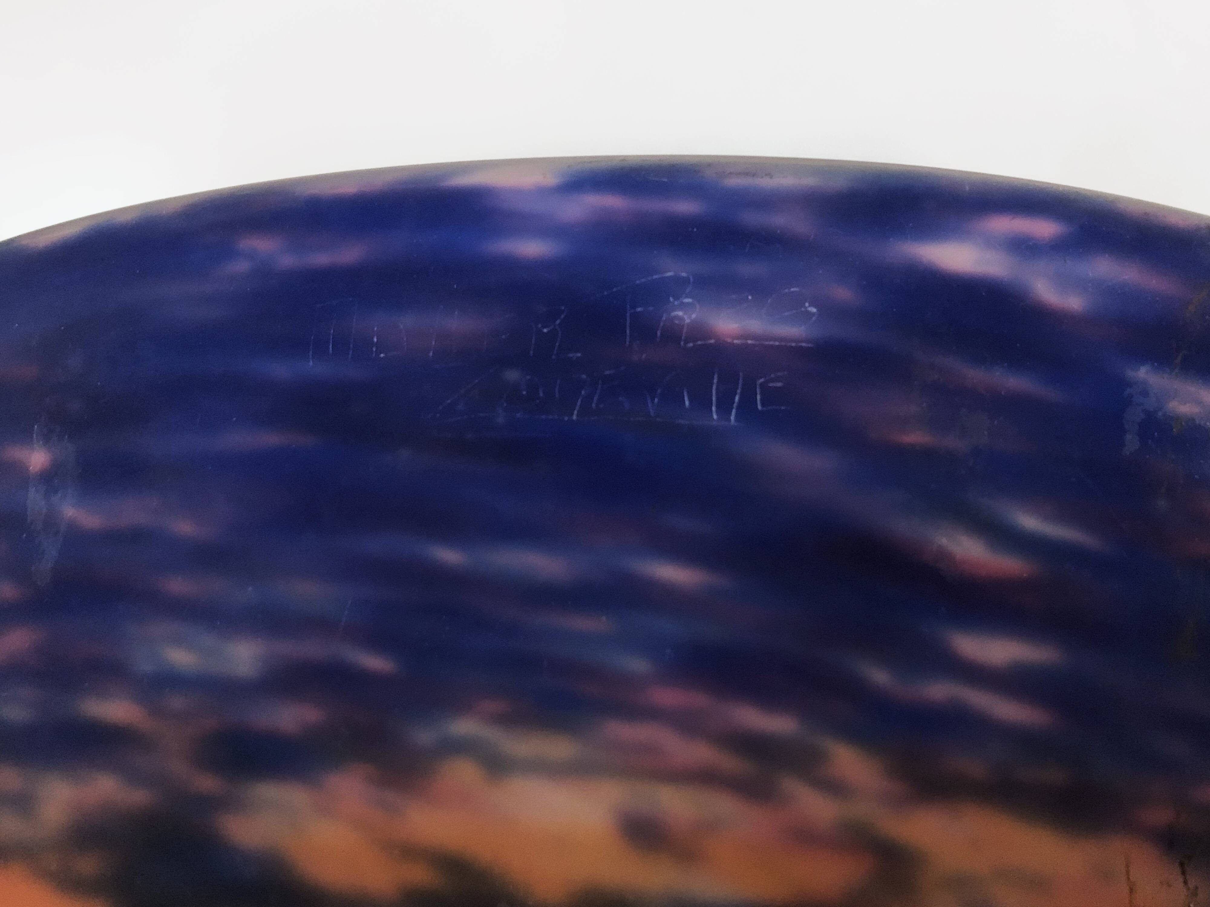 Art Deco suspension by Frères Muller Lunéville, made of glass paste.