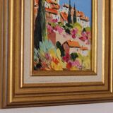 Original French oil on canvas – “Saint‑Paul‑de‑Vence” by Guinet C – vintage & framed – 28 × 23 cm