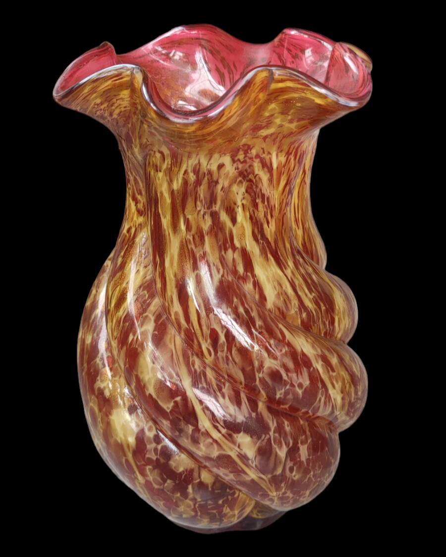 Pair of old large glass vases from Clichy