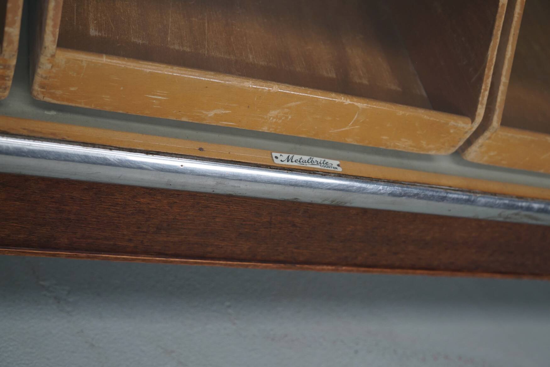 Vintage British maple & oak haberdashery cabinet or shop counter, 1930s