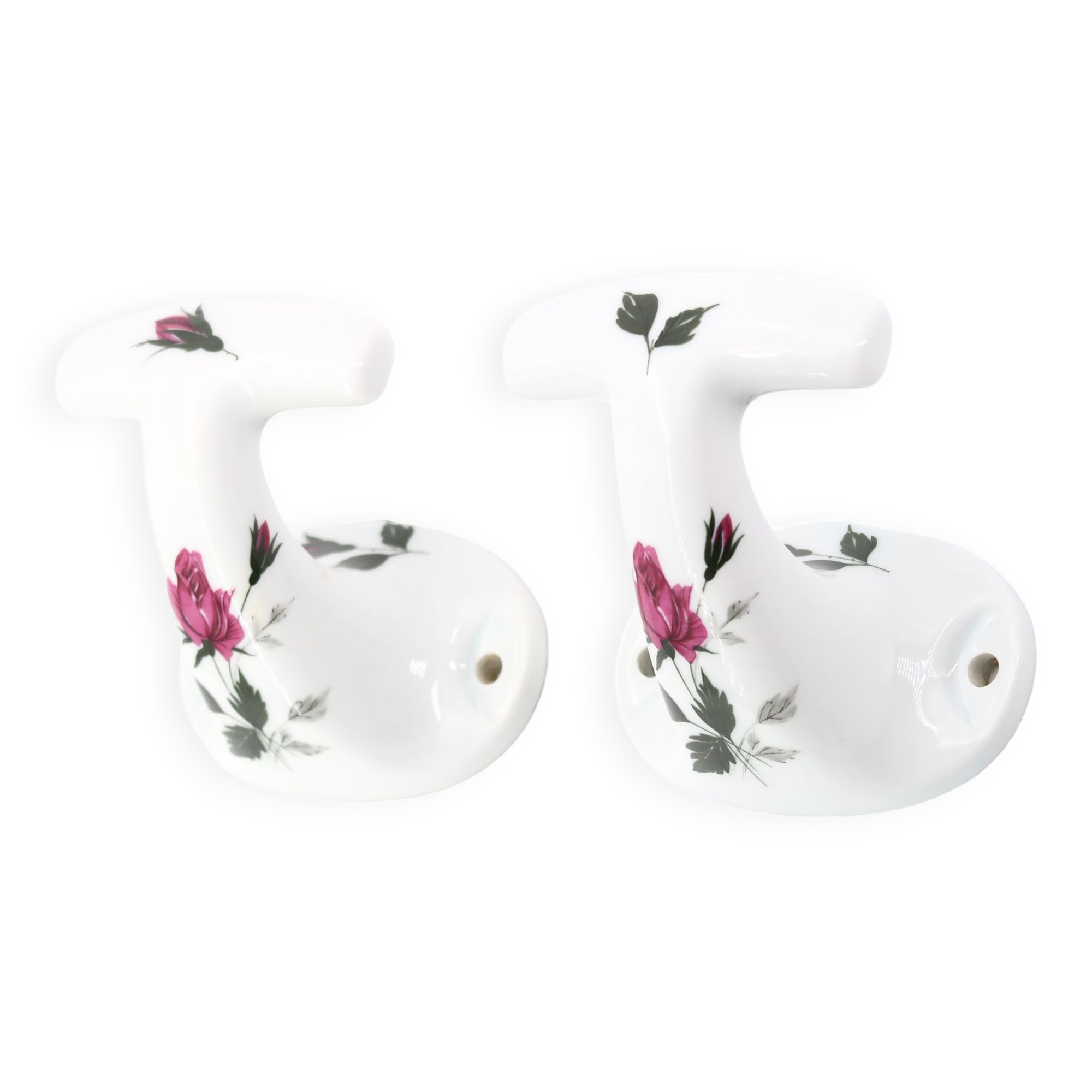 Pair of porcelain hooks from Limoges Chapus Frères