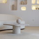 Natural Travertine irregular coffee table Athena - 90x90cm
